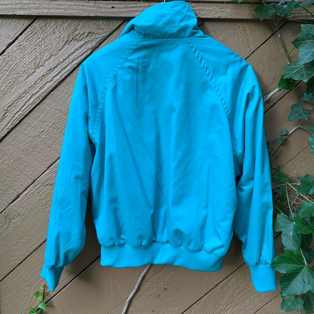 VTG 80’s Head Sportswear Reversible teal PLAID Bomber Jacket Sz M zip-up coat - Picture 8 of 14